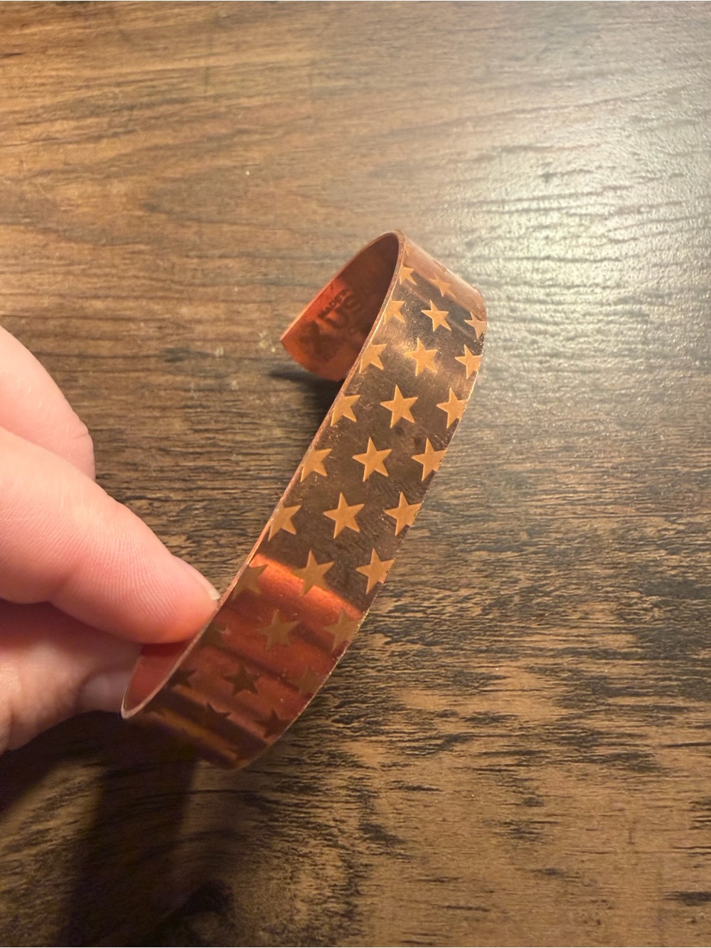 Copper Star Pattern Cuff Bracelet - Brown/Copper